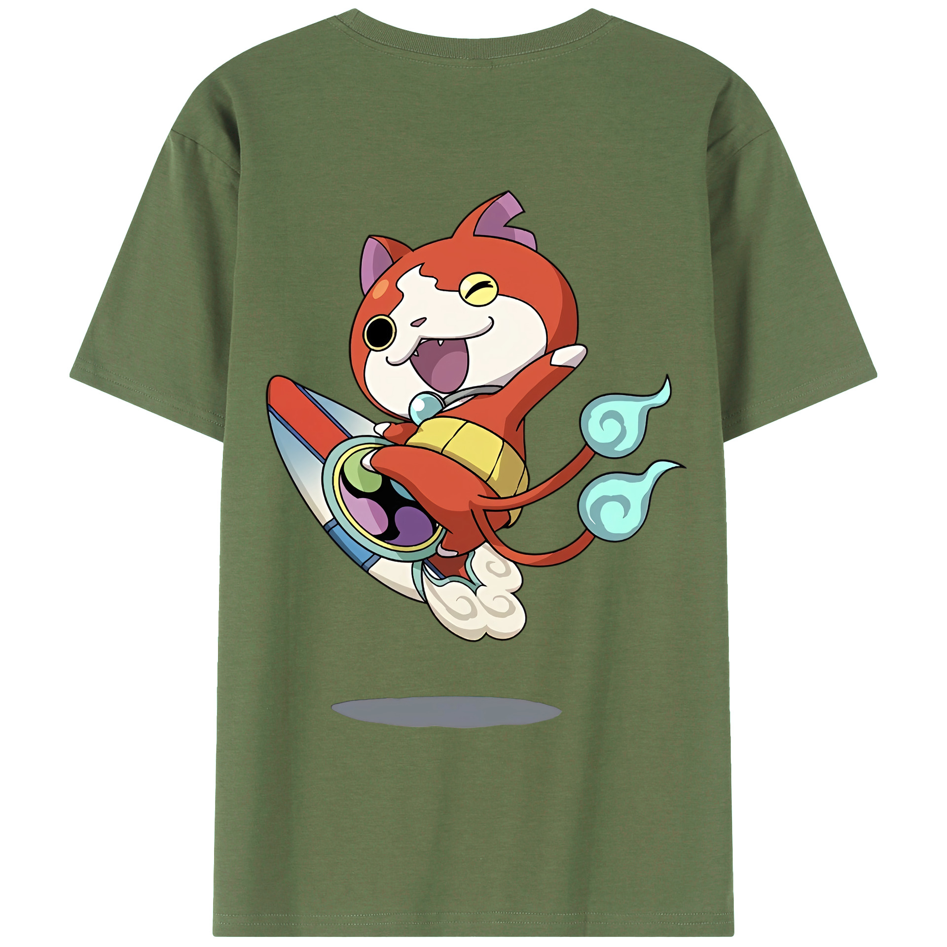 （画像用） 妖怪ウォッチ Yo-kai Watch 綿100％ メンズ半袖Tシャツ（バックプリント） 通気性